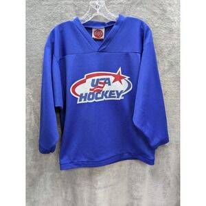 USA Hockey Jersey Youth L Blue K1‎ Sportswear Athletic READ